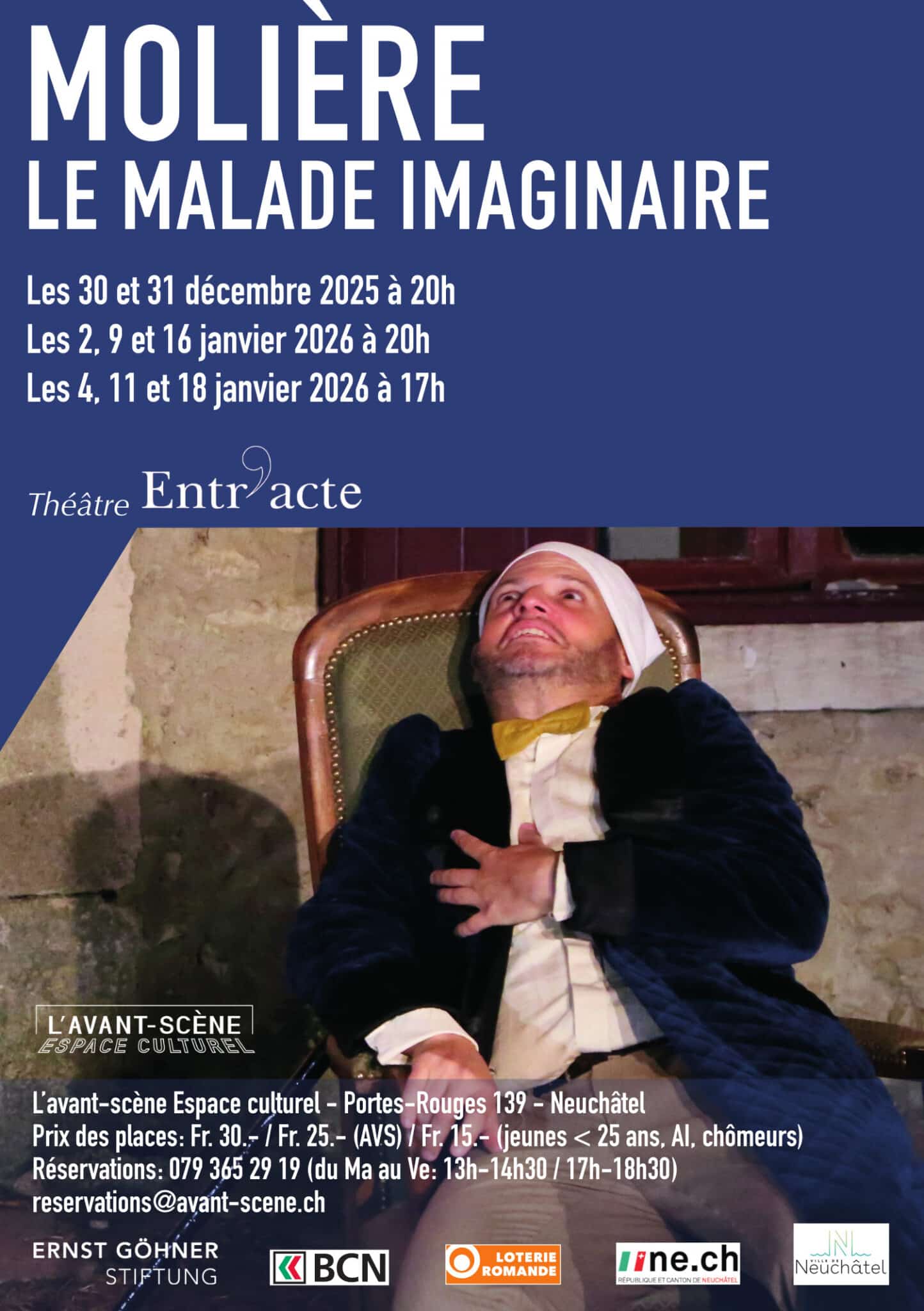 Affiche du spectacle Le malade imaginaire